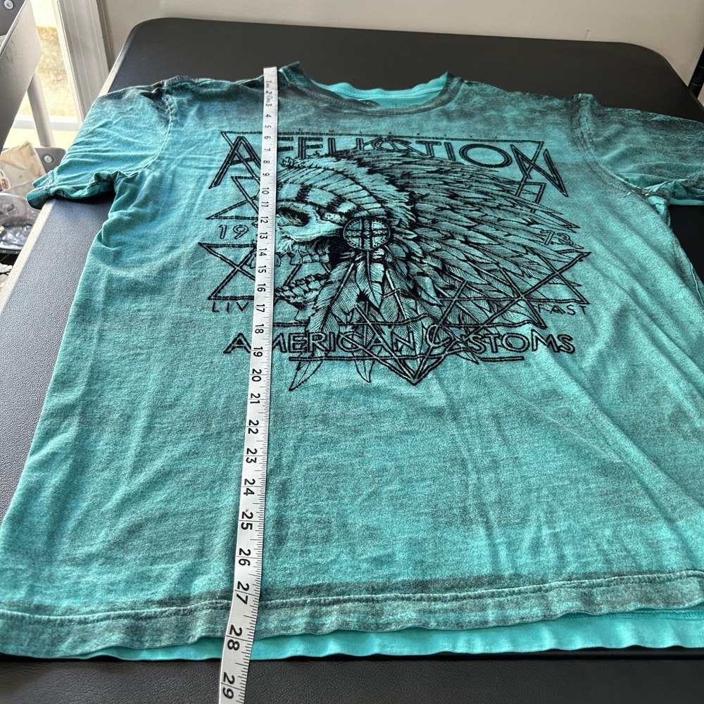 Affliction Velvet Burnout Indian Chief T-Shirt Mens XL Alternative Edgy Biker - Picture 7 of 9